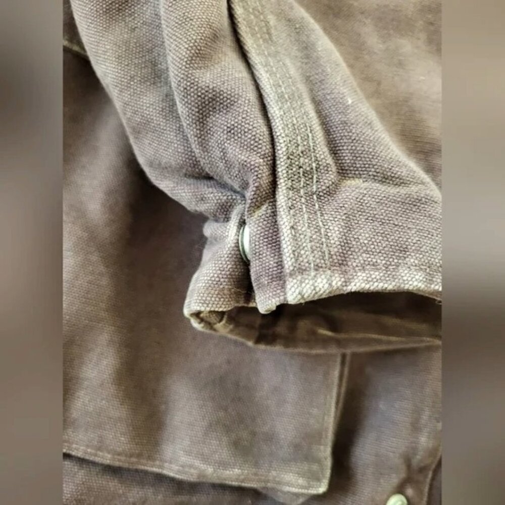 Vintage 90s Carhartt Mocha Brown Blanket-Lined Washed Duck Parka | Men’s M - Picture 8 of 16